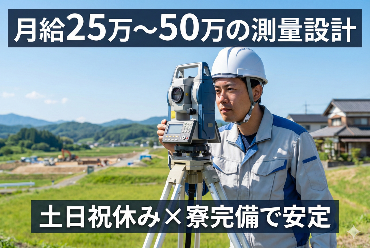 測量土木設計・測量や空間設計に関わるお仕事//矢吹町の安定企業で正社員採用