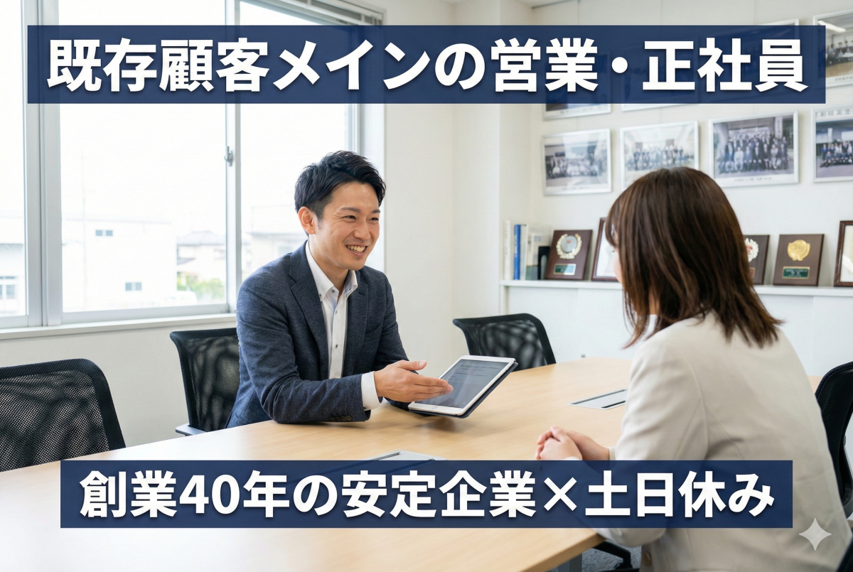 機器メーカーでの営業職//未経験チャレンジ可/人と接する仕事が好きな方におススメ