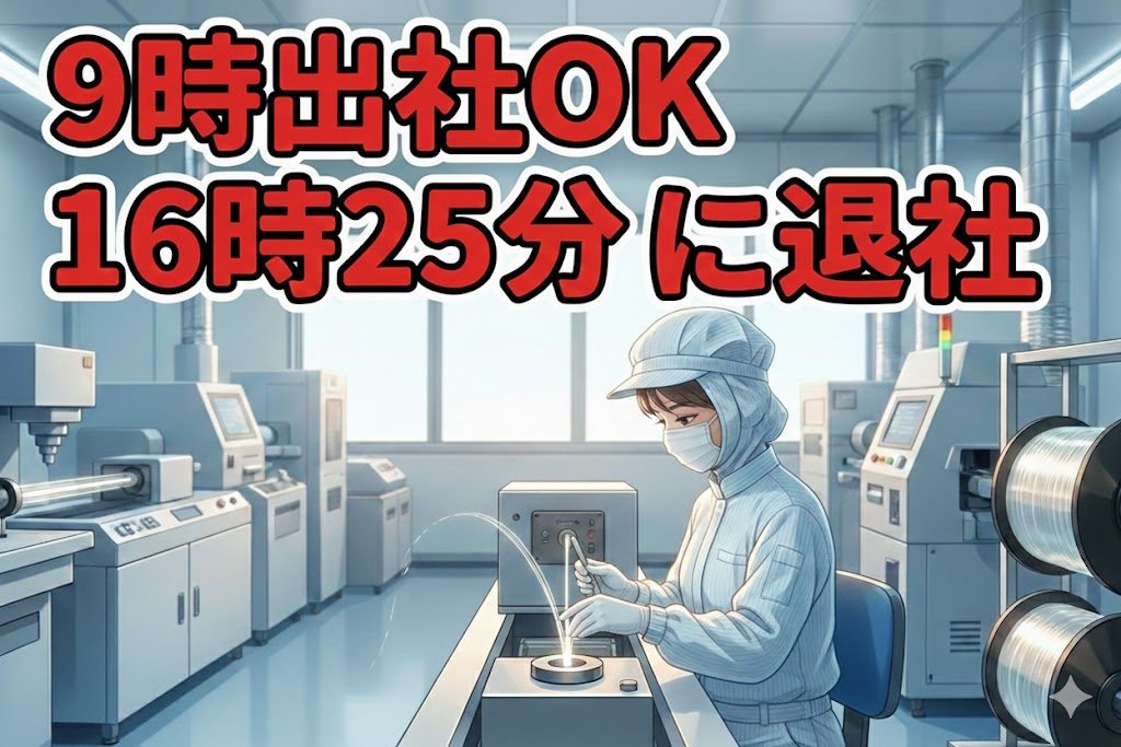 医療機器の製造//8：30～、9：00～出社時間選べます/座り作業中心空調完備の快適環境/残業なしOK