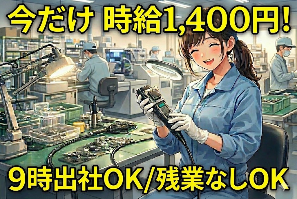 内視鏡装置の包装や梱包の作業//9時出社OK/残業なしOK/日勤×土日祝休み