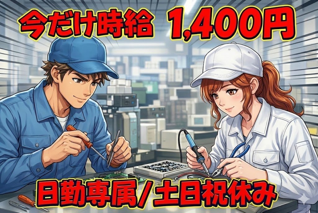 プラスチック工場の軽作業・検品スタッフ//時給up中/人気の日勤