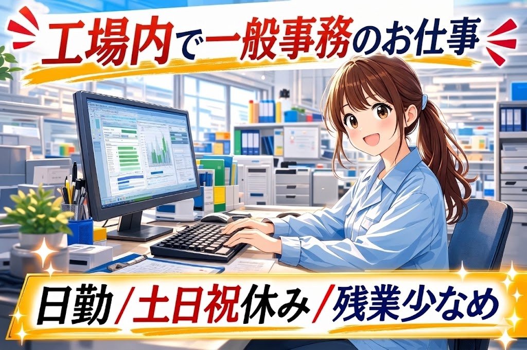 従業員の労務管理および事務作業//日勤/土日祝休み/残業なし/正社員登用制度あり
