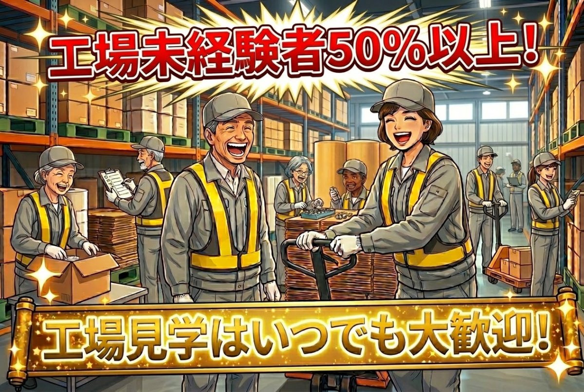 衛生用品の材料運搬//時給1250円/勤務時間選んで働ける/土日祝休み