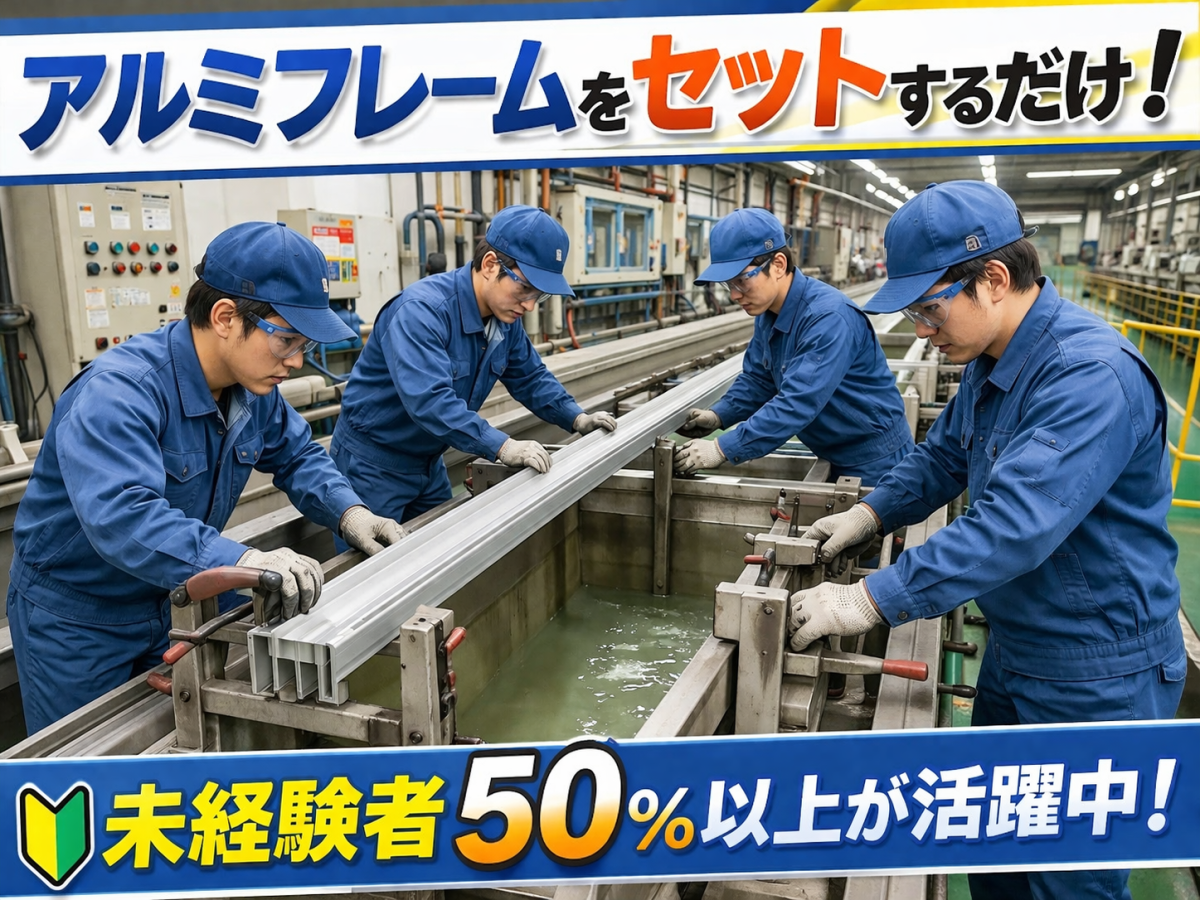 アルミ製品の加工補助作業