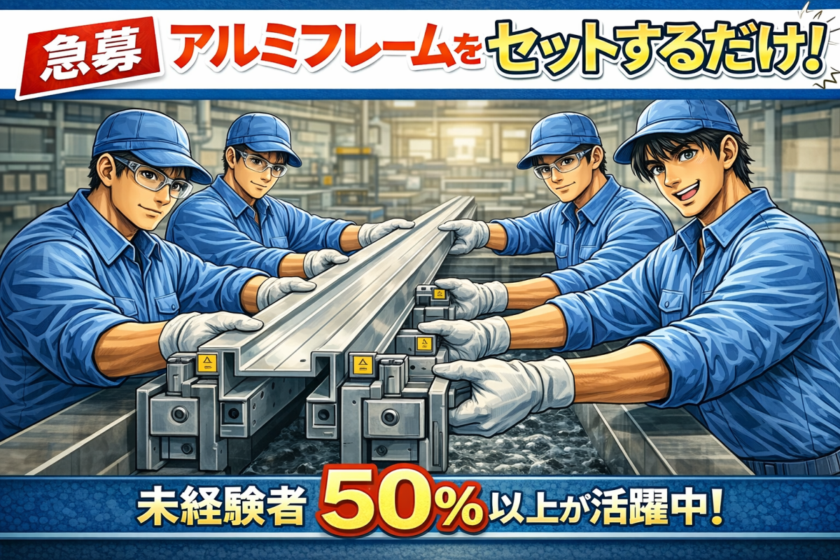 アルミ製品の加工補助作業