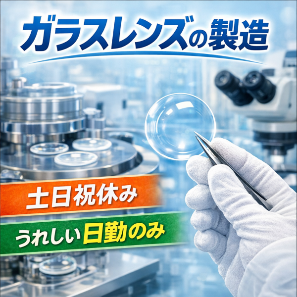 コツコツ作業の光学レンズ製造スタッフ//日勤のみで高時給/残業そこそこの安定ワーク サムネイル