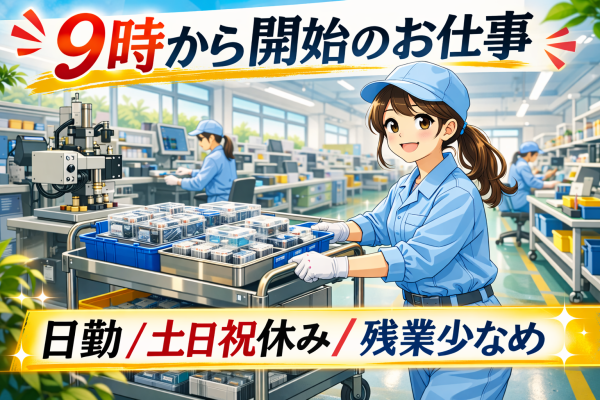 医療部品の組立作業//9時からお仕事/時給1250円/年間休日120日以上 サムネイル