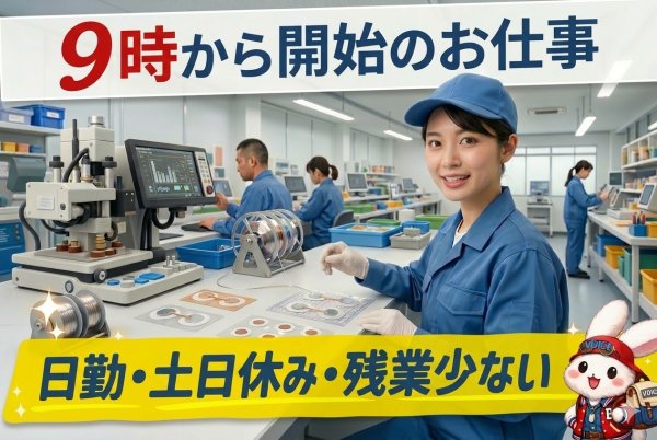 高度医療機器の組立・検査・ピッキング//時給1250円/9時出勤 サムネイル
