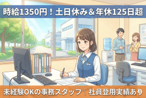 製造メーカー内での一般事務作業//日勤/土日休み/残業少なめ