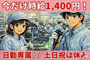 チューブを束ねたり切ったりするお仕事//時給1300円以上/軽作業/大増員