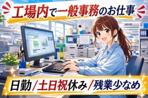 従業員の労務管理および事務作業//日勤/土日祝休み/残業なし/正社員登用制度あり
